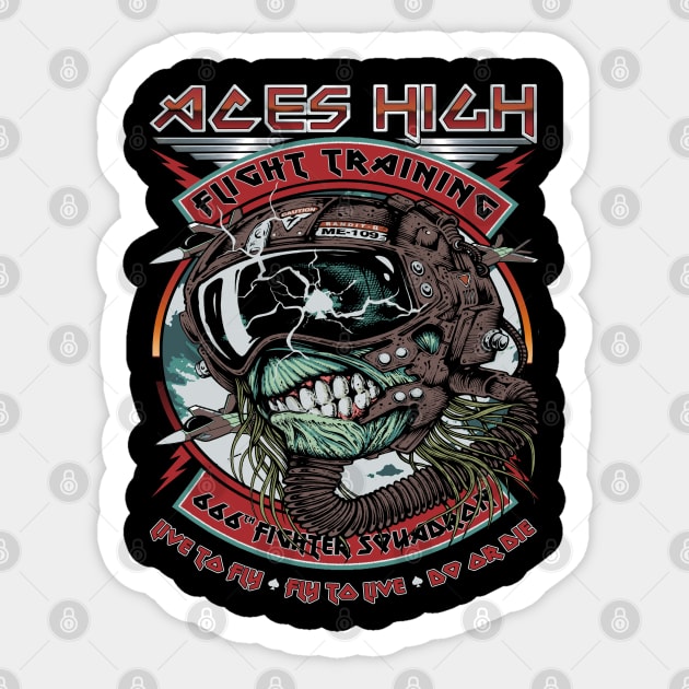 "ACES HIGH" Sticker by joeyjamesartworx